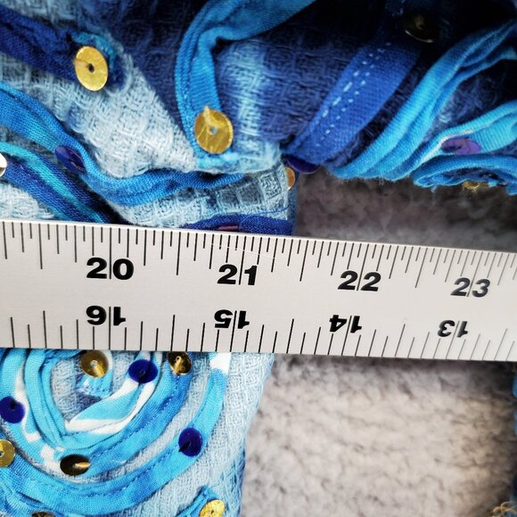 Pushpa Women’s Sequins Vintage Blazer Jacket Medium Size M Blue FLAW - Picture 10 of 12